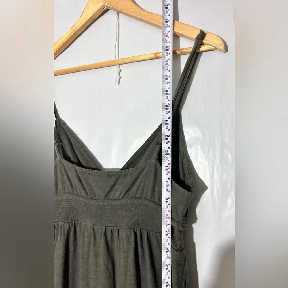 standard james perse maxi cotton casual summer olive green  dress empire waist - Picture 5 of 8